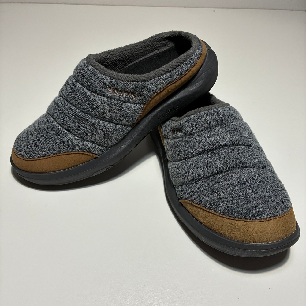 KURU Draft2 Mens 8 Gray Quilted Orthopedic Support Slipper Mule 10600480